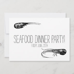 Invitation Dîner De Fruits De Mer, Cocktails Délicatesse