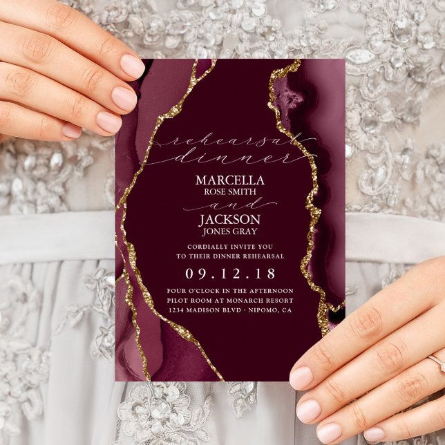 Invitation Dîner de gala de Bourgogne et d'or (Créateur téléchargé)