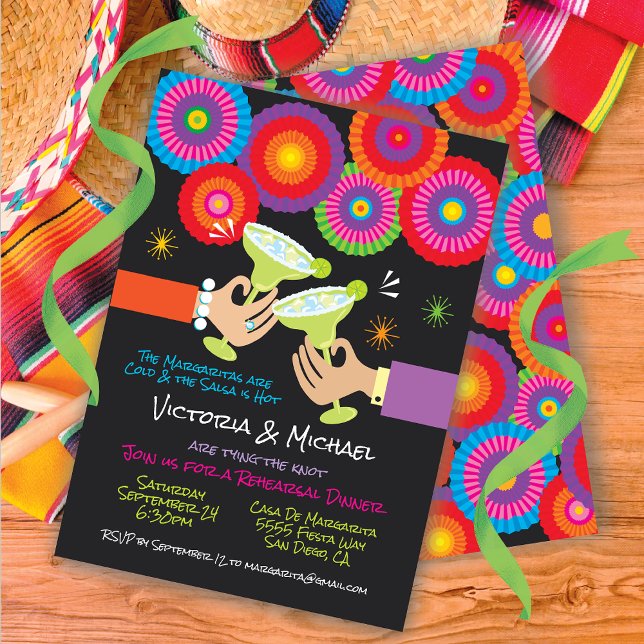 Invitation Dîner de la fête mexicaine Margaritas (Créateur téléchargé)