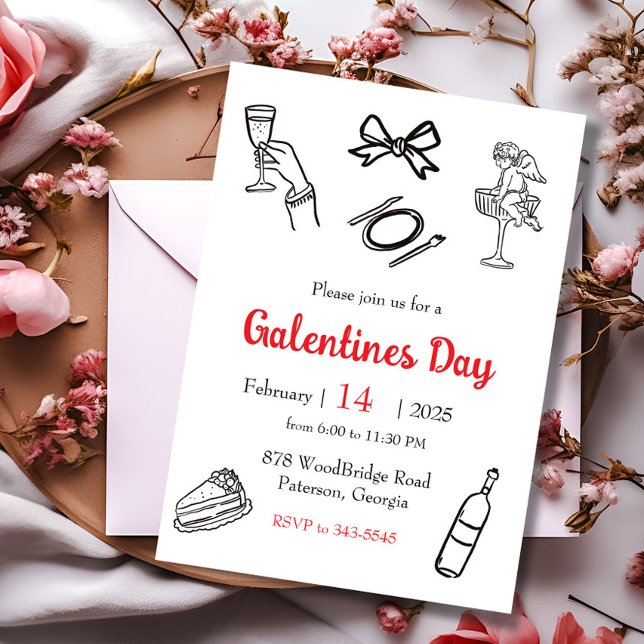 Invitation Dîner de la Journée des Galentines (Créateur téléchargé)