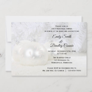 Invitation Dîner de la répétition de Noël blanc