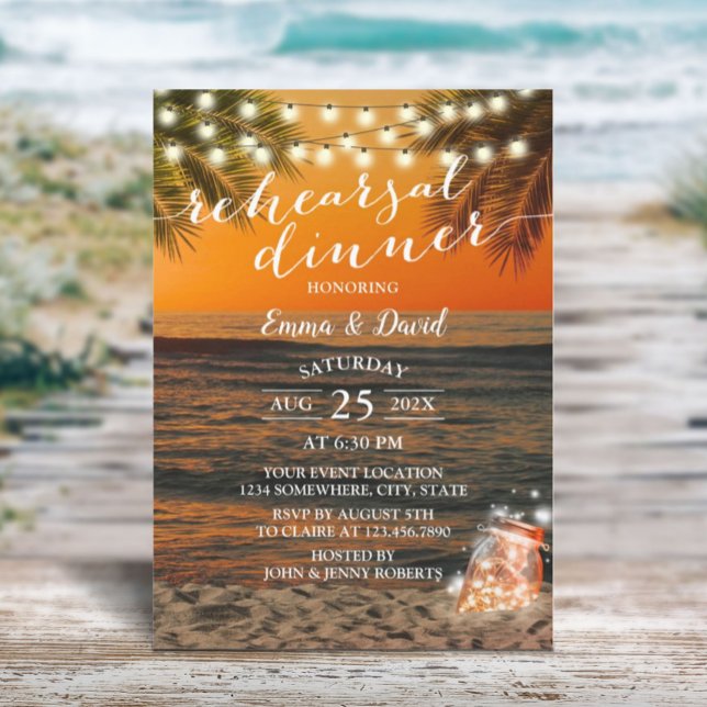 Invitation Dîner de la répétition du coucher du soleil d'été (Créateur téléchargé)