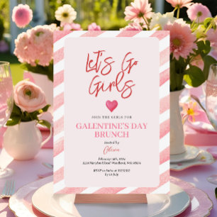 Invitation Dîner de la Saint-Valentin Galentine's Day rose à 