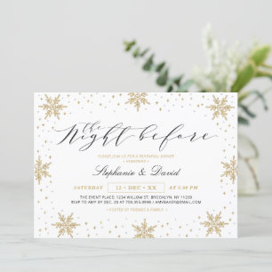 Invitation Dîner de la Soirée d'hiver Gold & Black Invitat