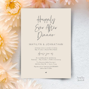 Invitation Dîner de mariage moderne et heureux pour toujours