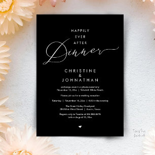Invitation Dîner de Mariage Moderne Happily Ever After