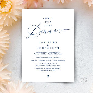 Invitation Dîner de Mariage Moderne Heureux Pour Toujours Réc