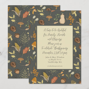 Invitation Dîner de moisson d'automne de Thanksgiving