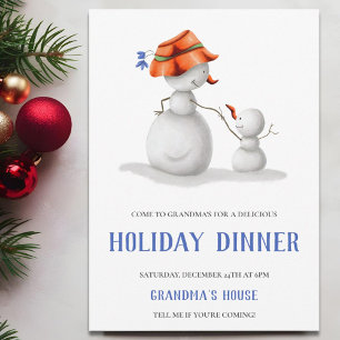 Invitation Dîner de Noël de la grand-mère de Snowman
