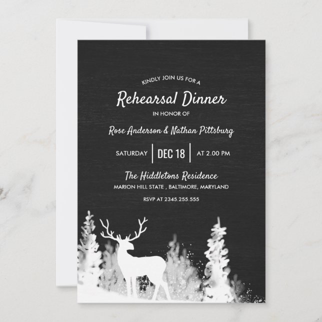 Invitation Dîner de Noël des Renindeuses de Chalkboard (Devant)