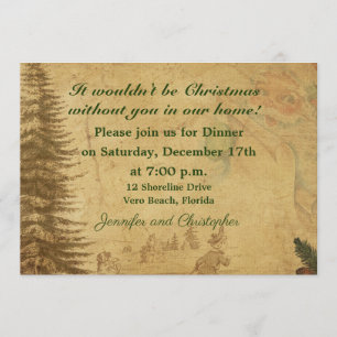 Invitation Dîner de Noël design