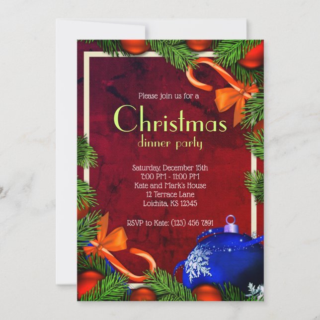 Invitation Dîner de Noël Extraordinaire (Devant)
