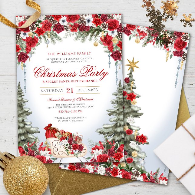 Invitation Dîner de Noël Fête Secret Père Noël (Créateur téléchargé)
