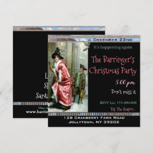 Invitation Dîner de Noël fête victorienne