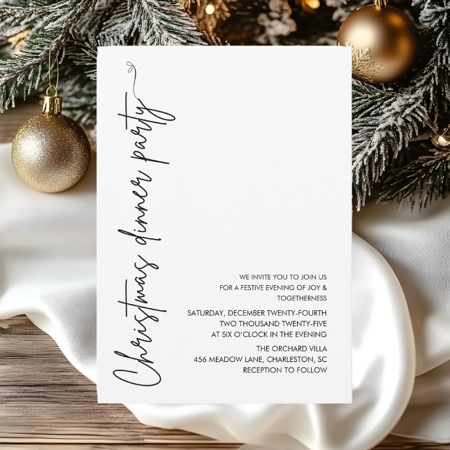 Invitation Dîner de Noël minimaliste (Créateur téléchargé)