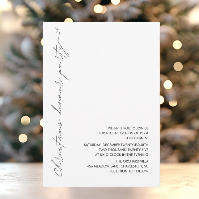 Invitation Dîner de Noël minimaliste (Créateur téléchargé)