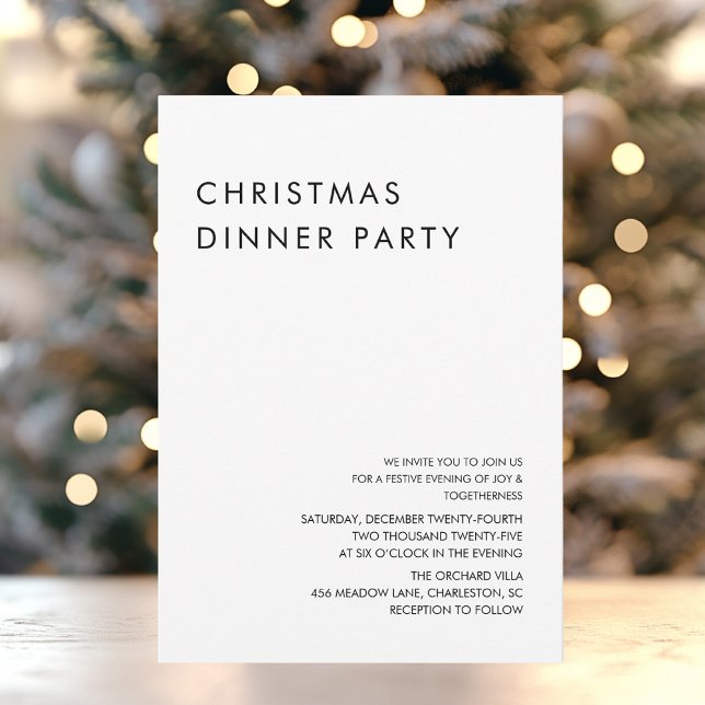 Invitation Dîner de Noël minimaliste (Créateur téléchargé)
