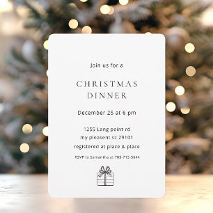 Invitation Dîner de Noël minimaliste et élégant