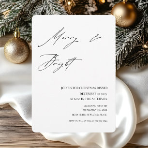 Invitation Dîner de Noël minimaliste et lumineux
