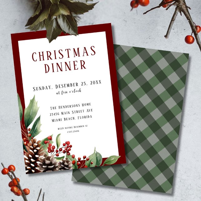 Invitation Dîner de Noël traditionnel (Créateur téléchargé)