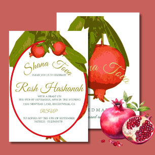 Invitation Dîner de Nouvel An Juif Grenade Rosh Hashanah