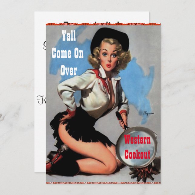 Invitation Dîner de pique-nique de fête occidentale (Devant / Derrière)