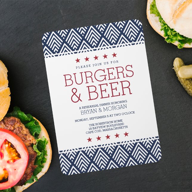 Invitation Dîner de préparation de burgers et de bières (Créateur téléchargé)