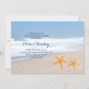 Invitation Dîner de préparation de mariage de plage d'été Sta