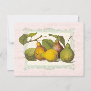 Invitation Dîner de récolte d'automne Vintage Pears