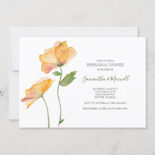 Invitation DÎNER DE RÉHÉRENCE Invitation, Fleurs Aquarelles