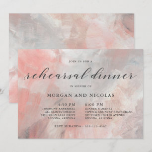 Invitation Dîner de répétition Abstrait de corail poussiéreux