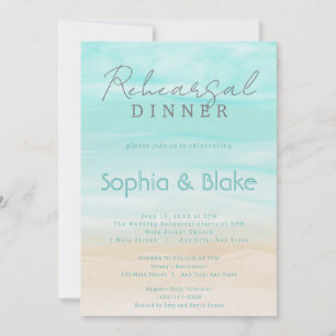 Invitation Dîner de répétition Abstrait moderne sur la plage