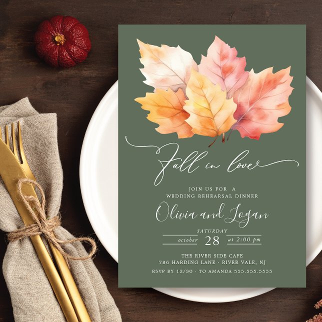 Invitation Dîner De Répétition Automne En Amour (Créateur téléchargé)
