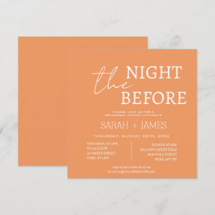 Invitation Dîner de répétition blanc moderne Peach Carré Mari