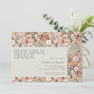 Invitation Dîner de répétition bohème botanique Sage rustique