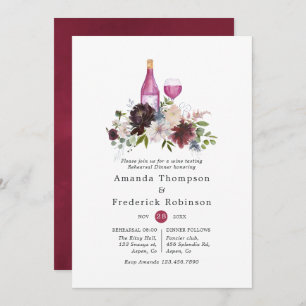 Invitation Dîner de répétition Bourgogne et broussailleux Dîn