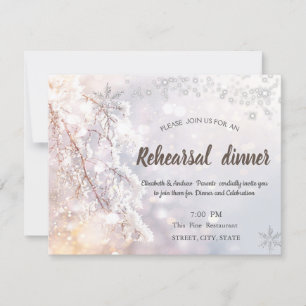 Invitation Dîner de répétition Branches Winter Wonderland