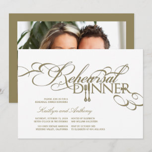 Invitation Dîner de répétition Classique Défilés de mariage I