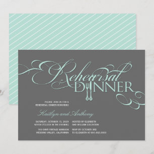 Invitation Dîner de répétition Classique Défilés de mariage I