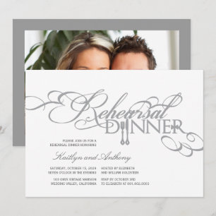 Invitation Dîner de répétition Classique Défilés de mariage I