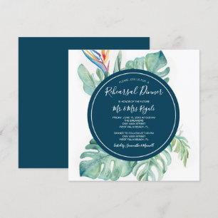 Invitation Dîner de répétition d'aquarelle tropicale Invitati