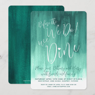 Invitation Dîner de répétition d'art vert émeraude avant d'en
