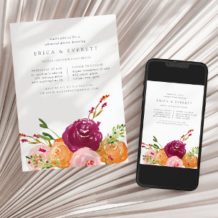 Invitation Dîner de répétition de bouquet de récolte Invitati