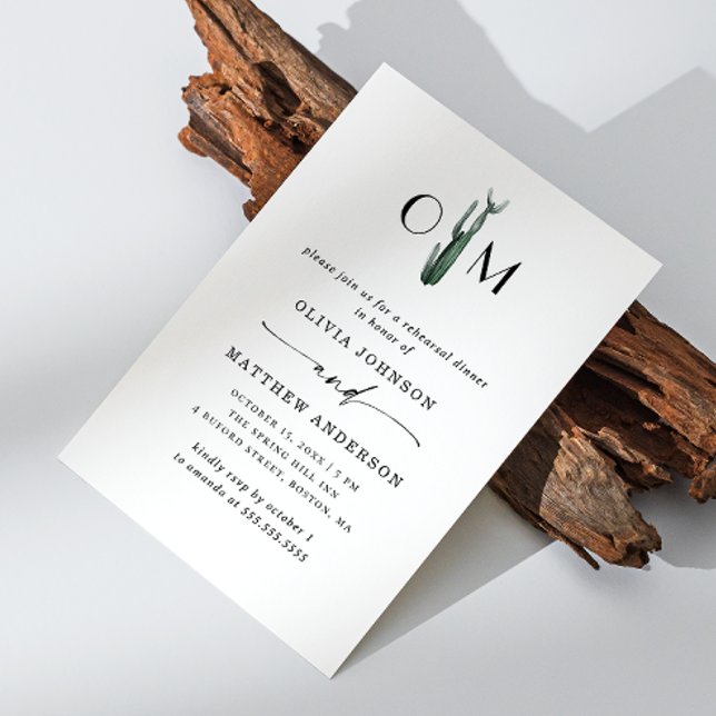 Invitation Dîner de répétition de Cactus du désert | Elegant  (Créateur téléchargé)