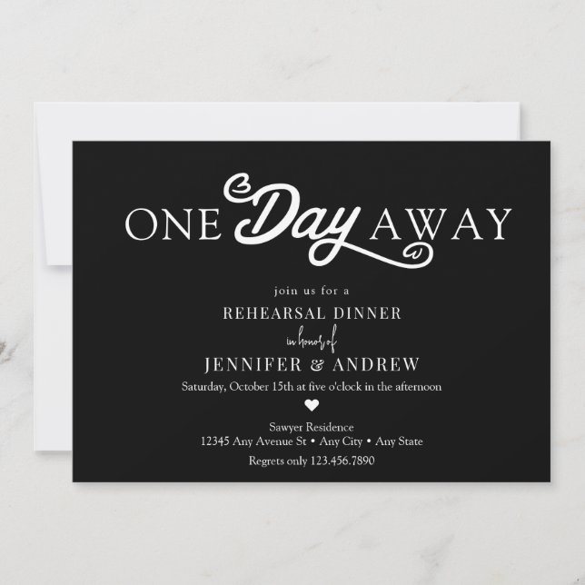 Invitation Dîner de répétition de calligraphie (Devant)