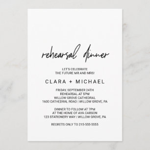 Invitation Dîner de répétition de calligraphie