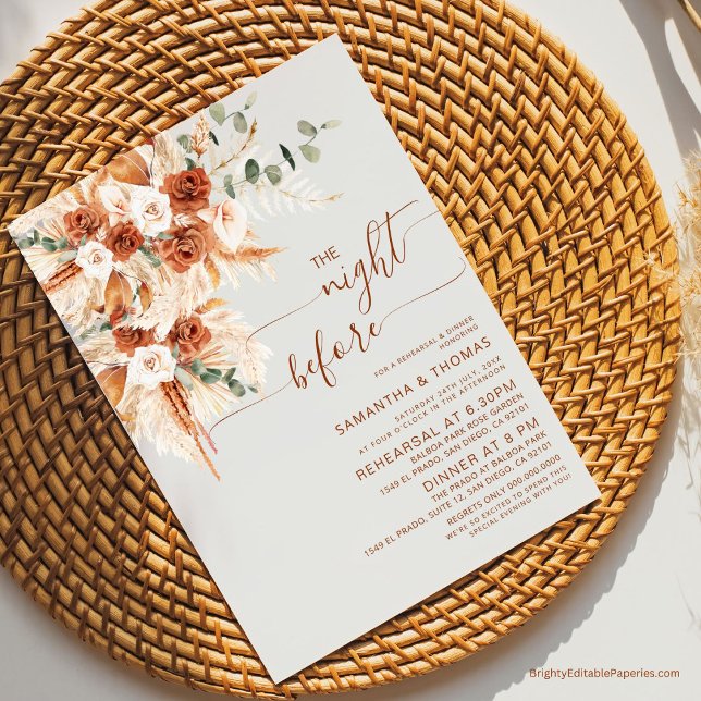 Invitation Dîner de répétition de calligraphie élégante la ve (Créateur téléchargé)