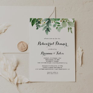 Invitation Dîner de répétition de calligraphie Eucalyptus