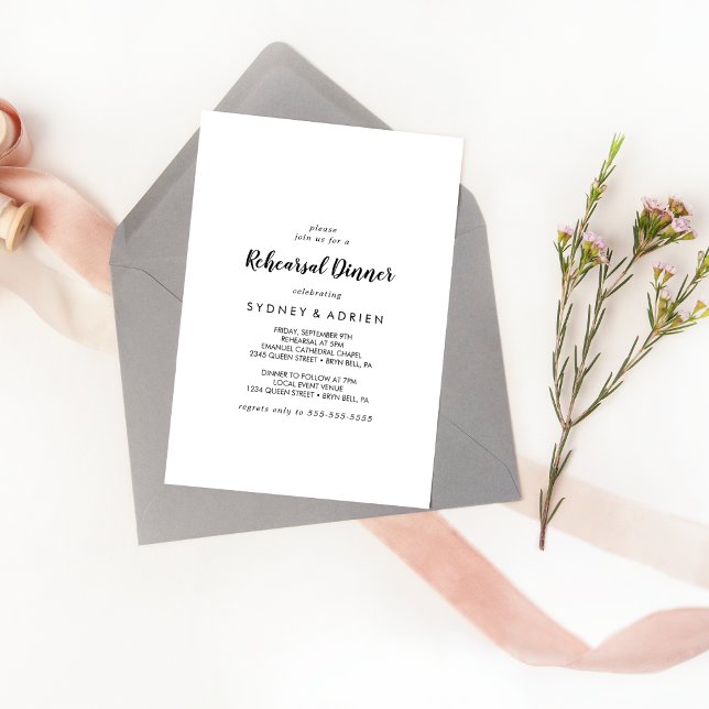 Invitation Dîner de répétition de calligraphie simple (Créateur téléchargé)
