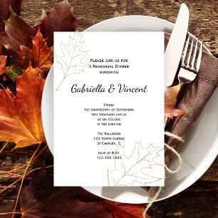Invitation Dîner de répétition de chêne Feuille d'automne